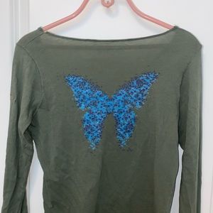 Zadig & Voltaire Long Sleeve Butterfly Top